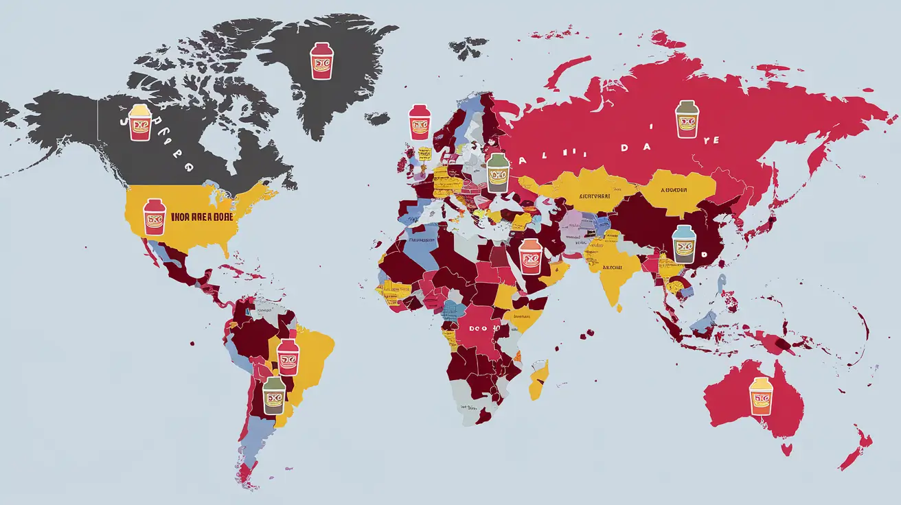 Global map showing Burger King drink refill policies