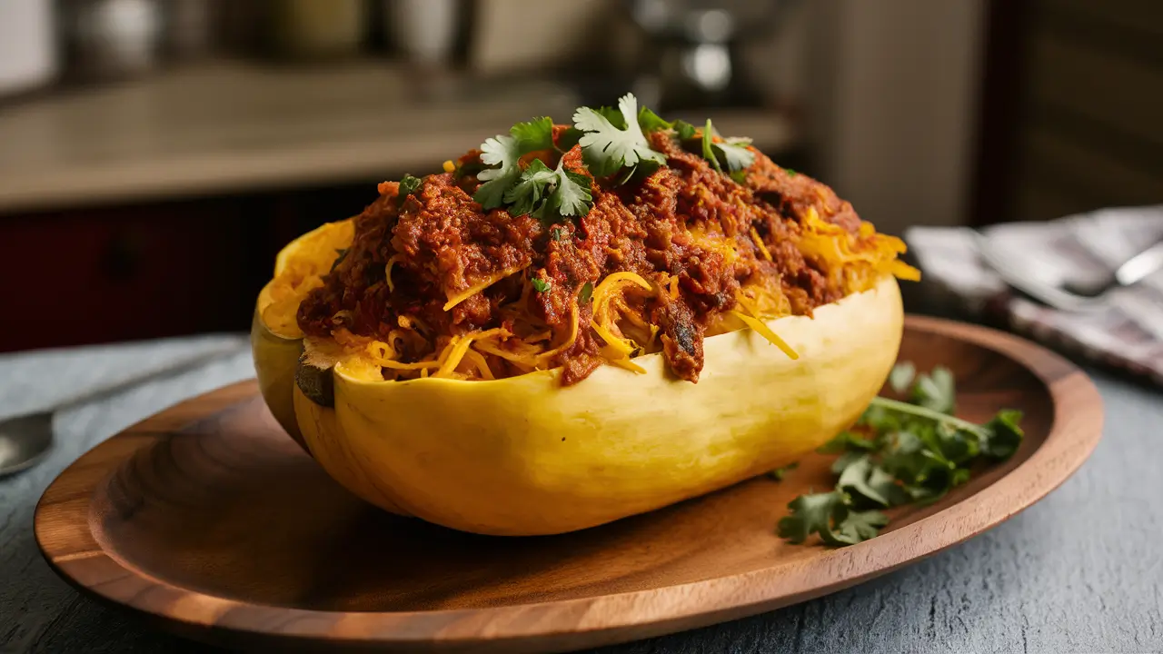 Chorizo-stuffed spaghetti squash