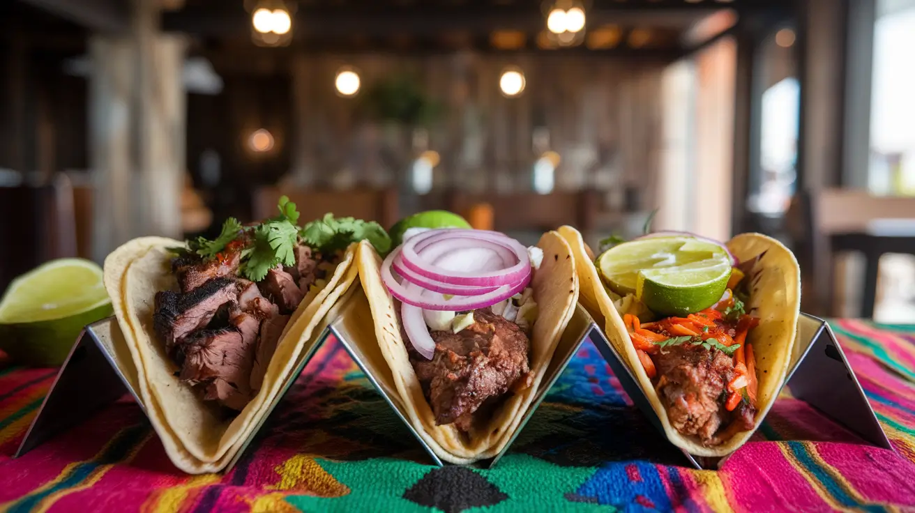 Barbacoa tacos and birria tacos side by side