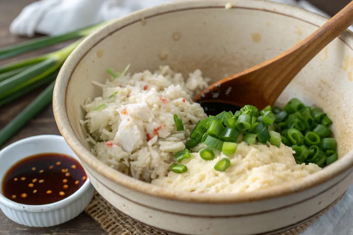  Gluten-free crab rangoon filling preparation