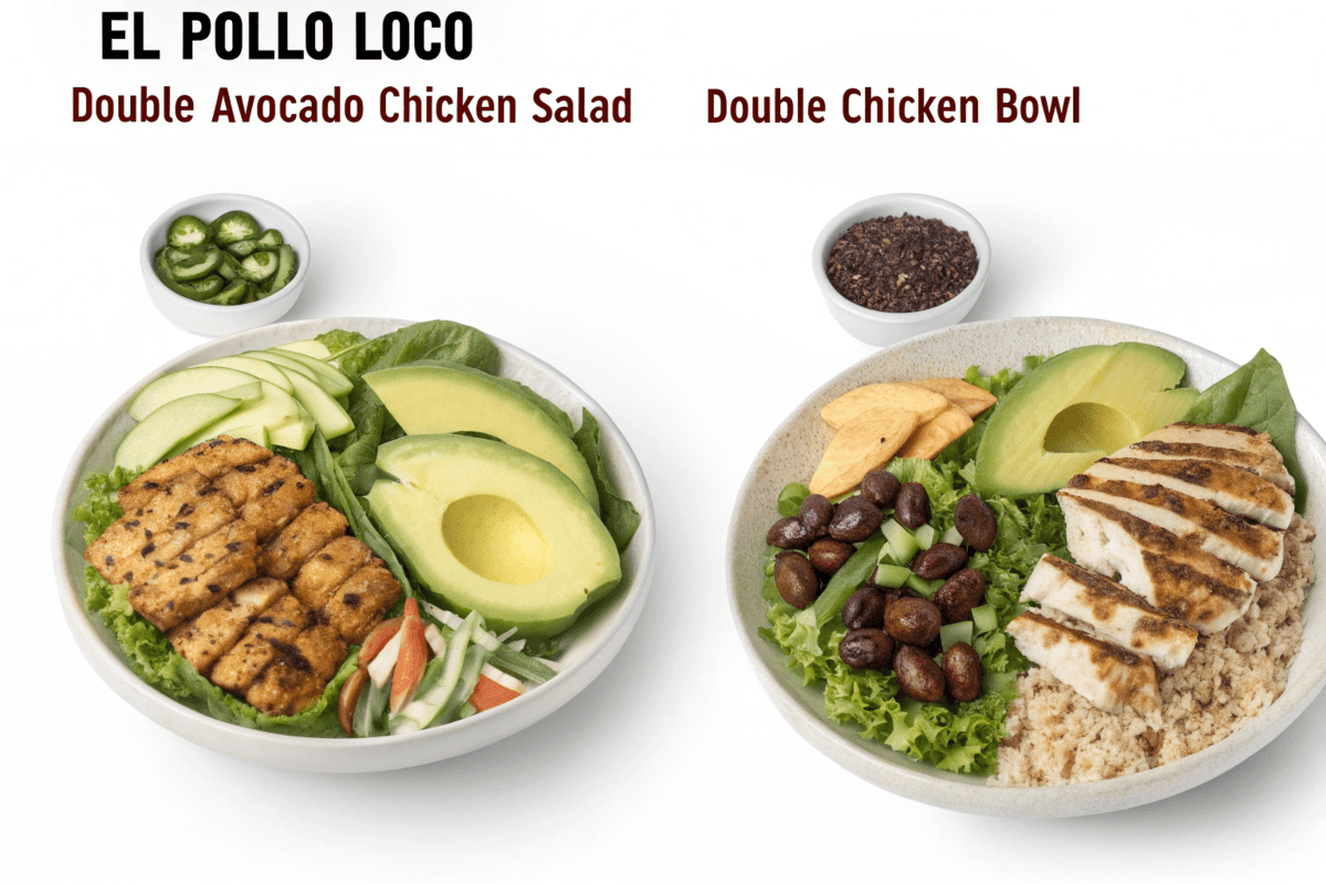 Comparison between Double Avocado Chicken Salad and Double Chicken Bowl