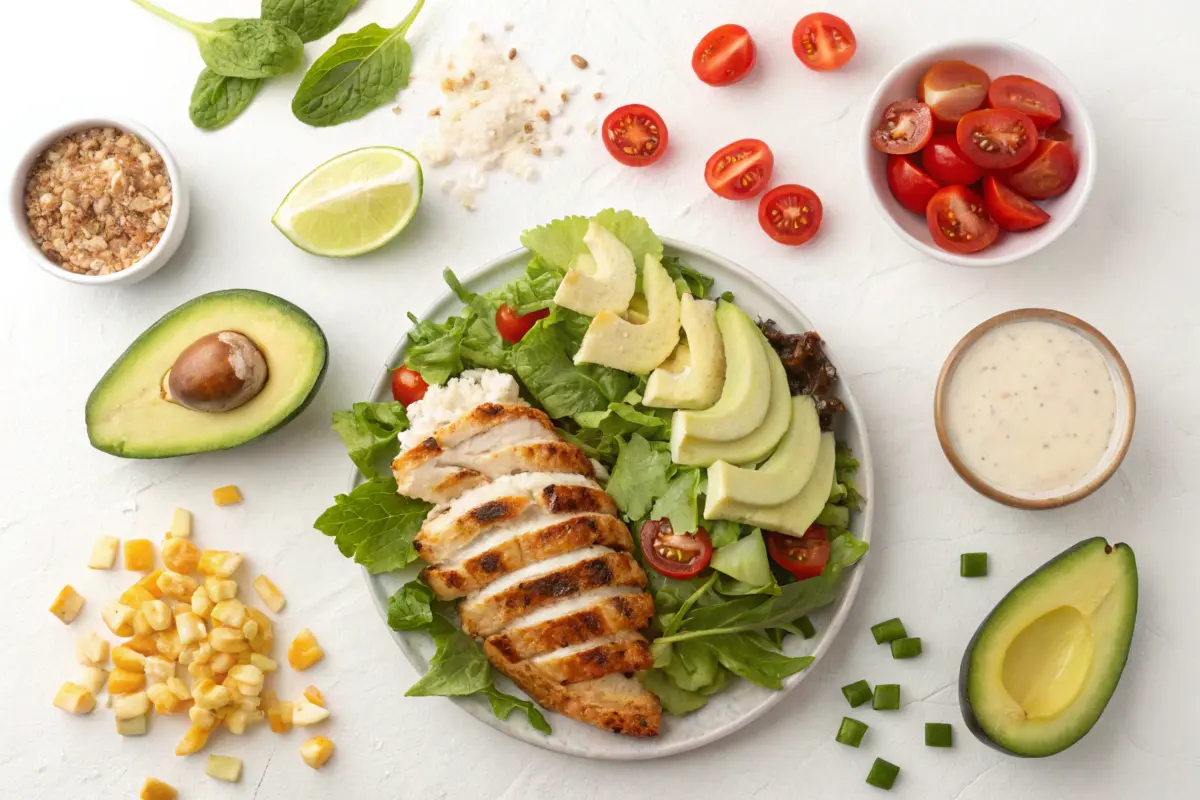 Ingredients of El Pollo Loco Double Avocado Chicken Salad