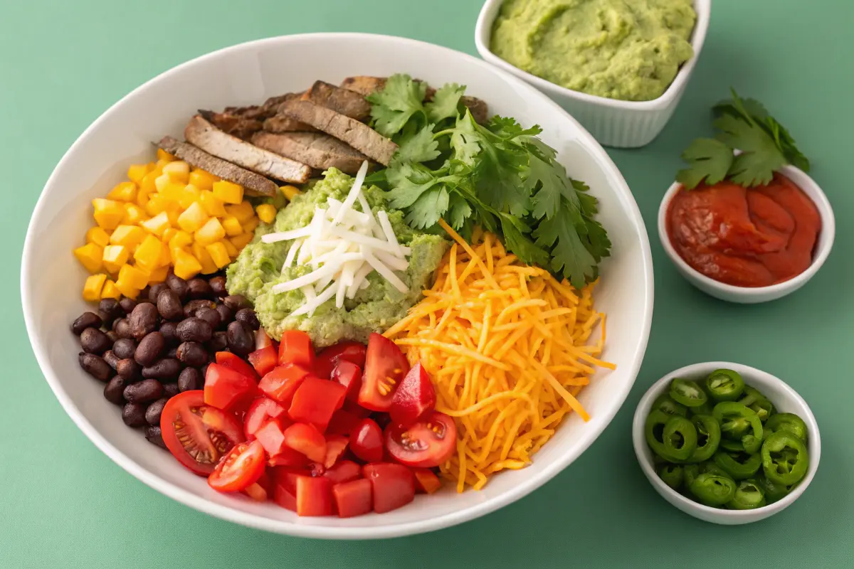 Vegetable and Topping Choices for Chipotle Bowls