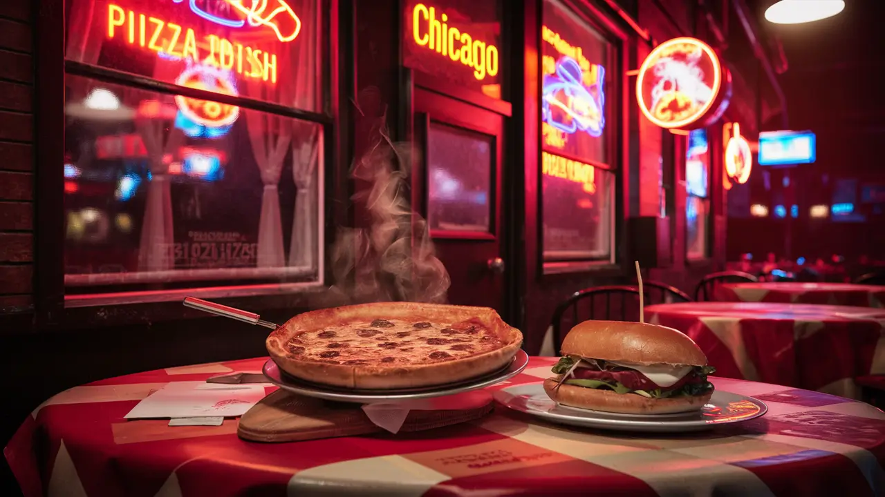 A classic Chicago pizzeria with deep-dish pizza and Italian beef.