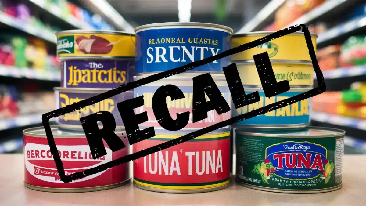 Canned tuna recall notice with major brands affected