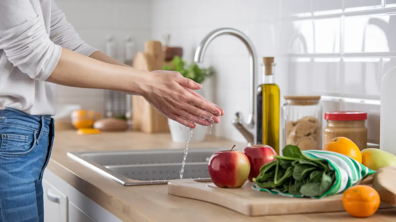 Person washing hands before preparing frozen waffles.