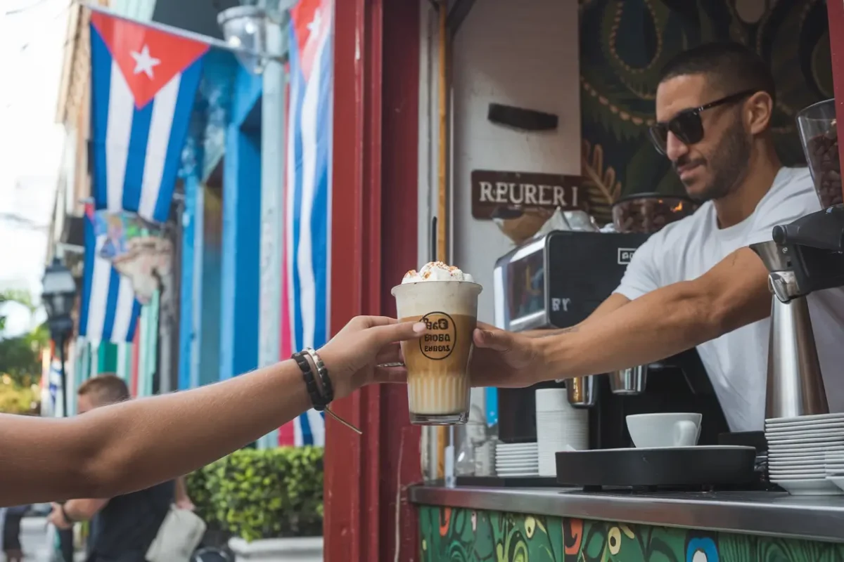 A Cuban café serving coladas at a ventanita in Miami