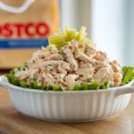 Bowl of Costco chicken salad with fresh ingredients